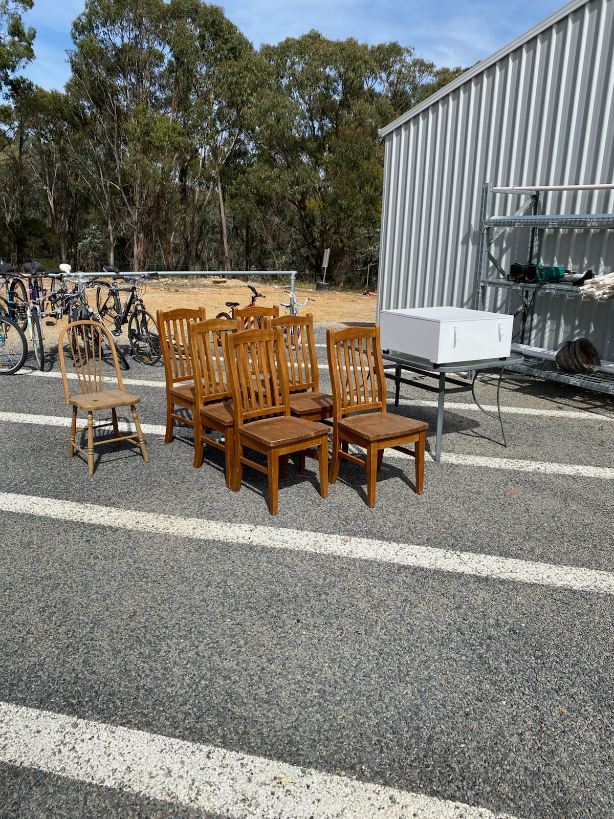 Building materials, outdoor furniture, bikes