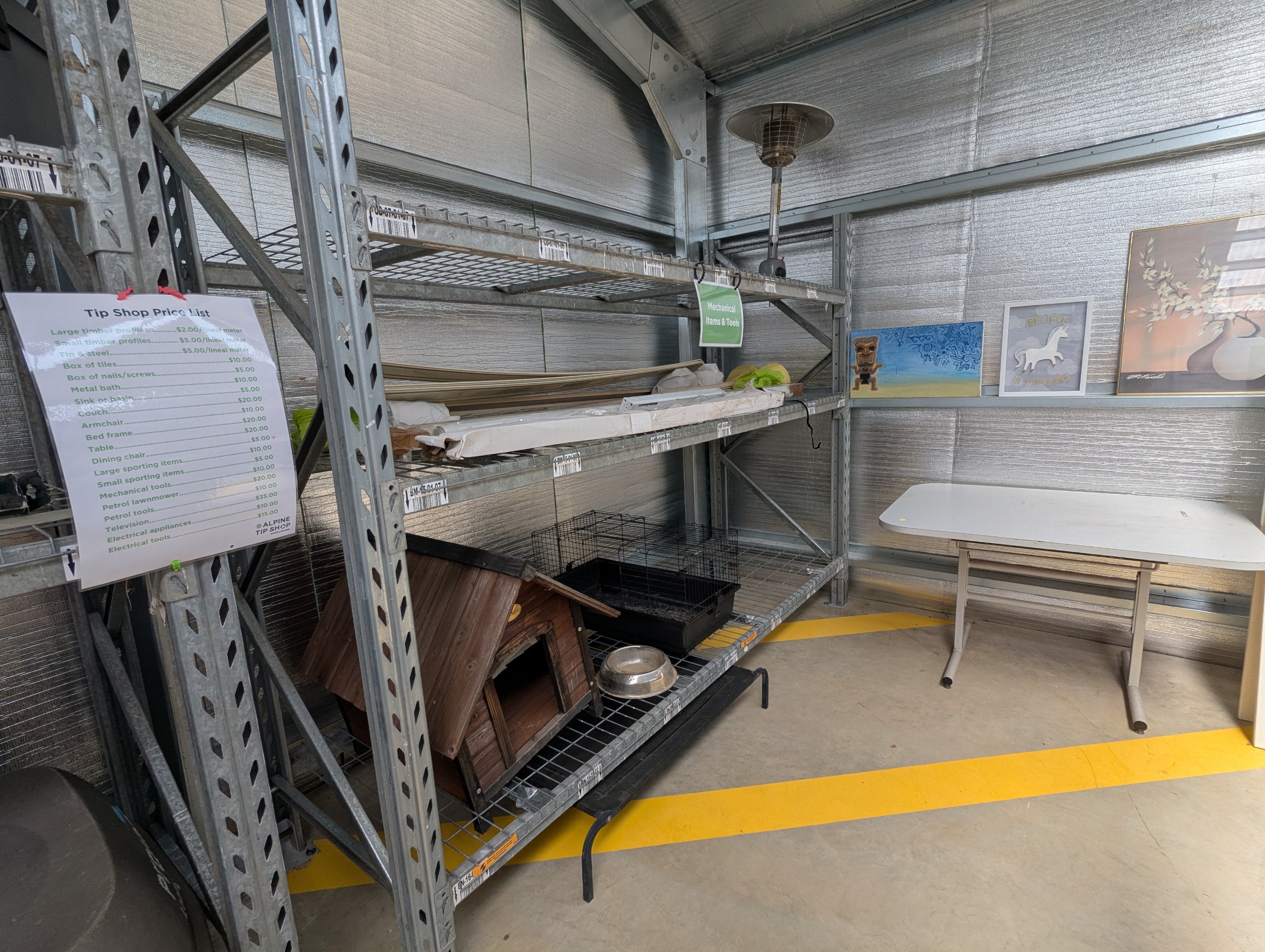 Dog kennel, rabbit hutch, gas heater