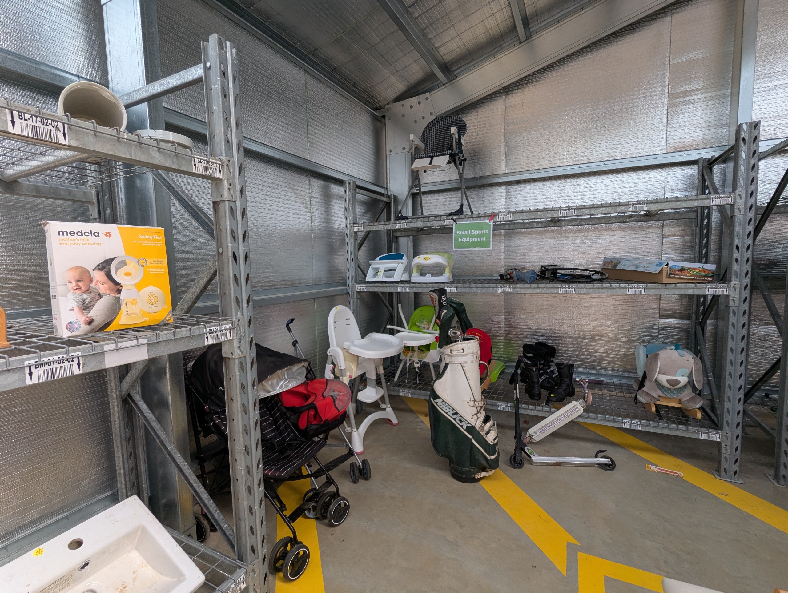 Sporting equipment dontated to the tip shop