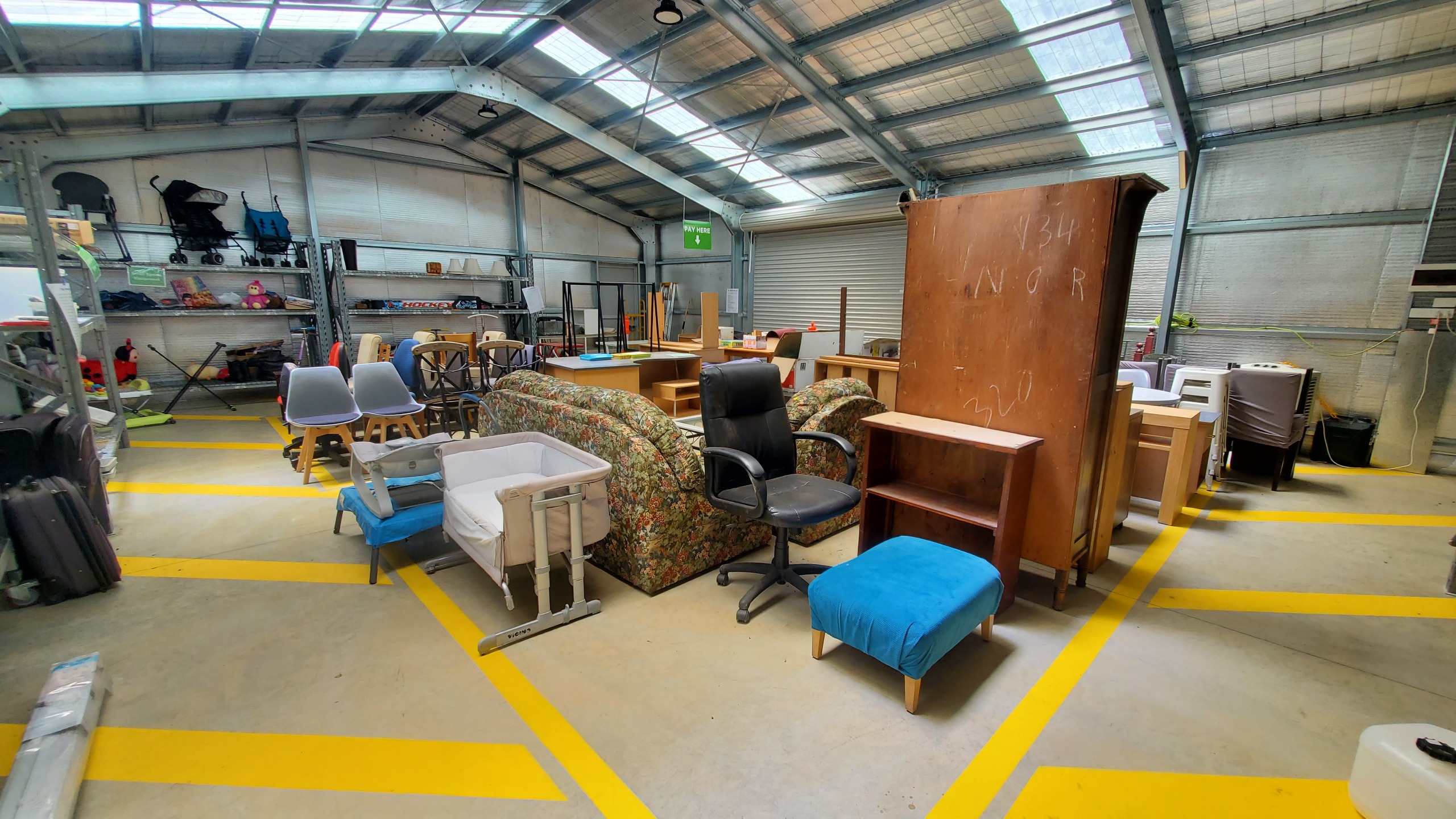 Cot, footstool, wardrobe